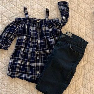 Navy blue girls outfit - size small